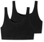 Schiesser BH 2P 95-5 Organic Cotton Bustier Top Schwarz Baumwolle 36 Damen