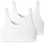 Schiesser BH 2P 95-5 Organic Cotton Bustier Top Wei&szlig; Baumwolle 38 Damen