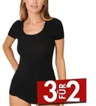 Schiesser Personal Fit Crew Neck Schwarz Small Damen