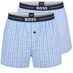 BOSS 2P Woven Boxer Shorts With Fly Blau Baumwolle Small Herren
