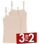 Schiesser 2P Modal Essentials Spaghetti Strap Tops Beige XX-Large Damen