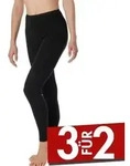 Schiesser Luxury Leggings Schwarz Baumwolle 38 Damen