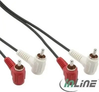 InLine 89929, InLine Cinch Kabel, 2x Cinch, Stecker / Stecker gewinkelt, 1,2m,