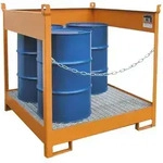 BAUER S&uuml;dlohn BAUER Fass-Stapelpalette FSP-4 f&uuml;r 4 x 200 Liter, Gelborange,...
