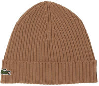 Lacoste Rippstrick-M&uuml;tze aus geb&uuml;rsteter Wolle - Braun Size One Size