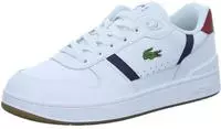 Lacoste Herren-Sneakers T-Clip Set aus Leder - WHT/NVY/RED Size 44.5