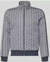 Lacoste Track-Jacke Paris aus Jacquard mit Rei&szlig;verschluss - Gris Clair / Gris Fonce