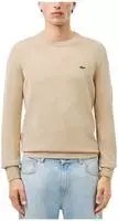 Lacoste Einfarbiger Pullover aus Baumwolle mit Rundhalsausschnitt - Beige Size S