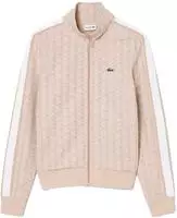Lacoste Track-Jacke Paris aus Jacquard mit Rei&szlig;verschluss - Beige / Blanc Size L