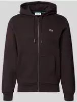 Lacoste Hoodie aus Fleece mit Rei&szlig;verschluss - Braun Size 6 - XL