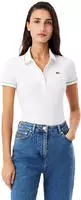 Lacoste Slim Fit-Polohemd L.12.D mit Einfassung - Blanc / Vert Size 38