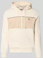 Lacoste Hoodie mit Rei&szlig;verschluss und Colorblock-Design - Beige Size 6 - XL