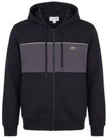 Lacoste Hoodie aus Fleece mit Colorblock-Design - Noir / Gris Fonce Size L