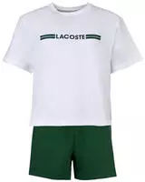 Lacoste Pyjama-Set aus Baumwolle - Wei&szlig; / Gr&uuml;n Size L