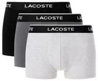 Lacoste 3er-Pack Trunks aus Stretch-Baumwolle - Gris Chine / Gris / Noir Size M