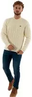 Lacoste Pullover aus Tuchwolle mit Zopfmuster und Rundhalsausschnitt - Creme Size 3XL