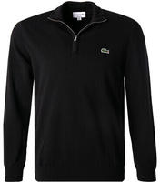 Lacoste Pullover aus Baumwolle mit Rei&szlig;verschluss und hohem Kragen - Schwarz...