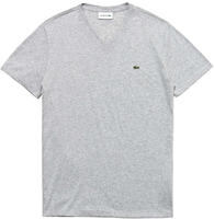 Lacoste T-Shirt aus leichter Pima-Baumwolle mit V-Ausschnitt - Heidekraut Grau...