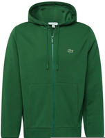 Lacoste Hoodie aus Fleece mit Rei&szlig;verschluss - Gr&uuml;n Size M