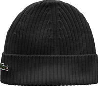 Lacoste Rippstrick-M&uuml;tze aus geb&uuml;rsteter Wolle - Schwarz Size One Size
