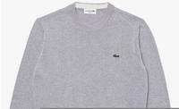 Lacoste Einfarbiger Pullover aus Baumwolle mit Rundhalsausschnitt - Heidekraut Grau