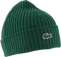 Lacoste Rippstrick-M&uuml;tze aus geb&uuml;rsteter Wolle - Tannengr&uuml;n Size One Size