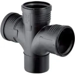 Geberit Doppelabzweig Silent PP DN 110/110/110, mit Innenradius, 87,5&deg;, 2-fach