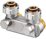 Oventrop Umlenkst&uuml;ck G 3/4 &Uuml;M x G 3/4 AG, Eck, mit Absperrung, Messing...