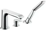 Hansgrohe Fertigmontageset Metris 3-Loch-Wannenrand-Einhebelmischer, chrom