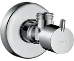 Hansgrohe Eckventil S-Design G 1/2 x 3/8, Griff und Rosette aus Kunststoff, chrom