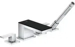 hansgrohe Ferigmontageset Axor MyEdition chrom/Spiegelglas, 4-Loch-Wannenrandarmatur,