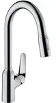 hansgrohe Sp&uuml;ltisch-Einhebelmischer M429-H220 edelstahl-optik, mit Ausziehbrause,