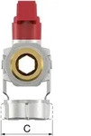 Simplex KFE-Kugelhahn G 1/2 M, mit rotem Fl&uuml;gelgriff, Durchgang, mit AG,...