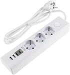CHILITEC Steckdosenleiste, 3-fach, USB-A+C, 1,5 m Zuleitung, wei&szlig;