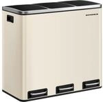 M&uuml;lltrennsystem mit Fu&szlig;pedal und 3 Inneimern, Beige