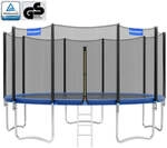 Trampolin mit Sicherheitsnetz gepolsterten Stangen, Blau / 427 cm