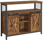 Sideboard mit 2 Schiebet&uuml;ren, Vintagebraun + Schwarz
