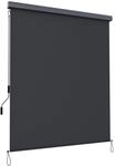 Senkrechtmarkise mit Grauer Markisenkassette, Rauchgrau / 1,6 x 2,5 m