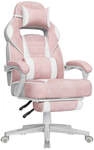 H&ouml;henverstellbarer Schreibtischstuhl mit Fu&szlig;st&uuml;tze, Pastellrosa + Cremewei&szlig;
