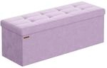 Sitzbank mit Stauraum aus Samt f&uuml;r Flur, Lavendellila / 38 x 110 x 38 cm