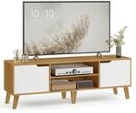 TV-Schrank mit verstellbarer Ablage im &Uuml;bergangsstil Wohnzimmer,