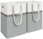 W&auml;schekorb 2er Set 75 L mit Griffen schiefergrau, Taubengrau / 110 L