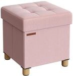 Sitzhocker mit Deckel und Stauraum, Pastellrosa / 38 x 38 x 40 cm