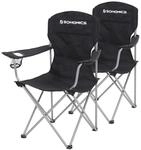2er-Set Campingstuhl mit robustem Stahlgestell, Schwarz