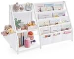 Kinder B&uuml;cherregal mit Seitentasche und Spielzeugf&auml;chern