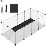 Kleintiergehege mit Bodenplatten 125 x 63 x 42 cm, 143L x 73B x 46H cm