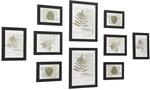 Fotorahmen-Set mit Glasscheibe, 10er-Set, Schwarz