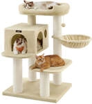 Kratzbaum f&uuml;r gro&szlig;e Katzen mit Ausichtsplattform, Beige