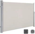 Ausziehbare Seitenmarkise mit Bodenhalterung, Beige / 160 x 350 cm