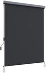 Senkrechtmarkise mit Grauer Markisenkassette, Rauchgrau / 1,4 x 2,5 m
